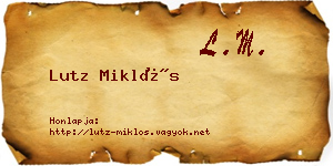 Lutz Miklós névjegykártya