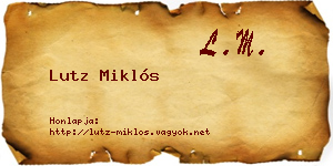 Lutz Miklós névjegykártya